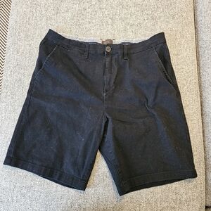 Jachs Black Flat Front Chino Shorts Sz 36 9" Inseam